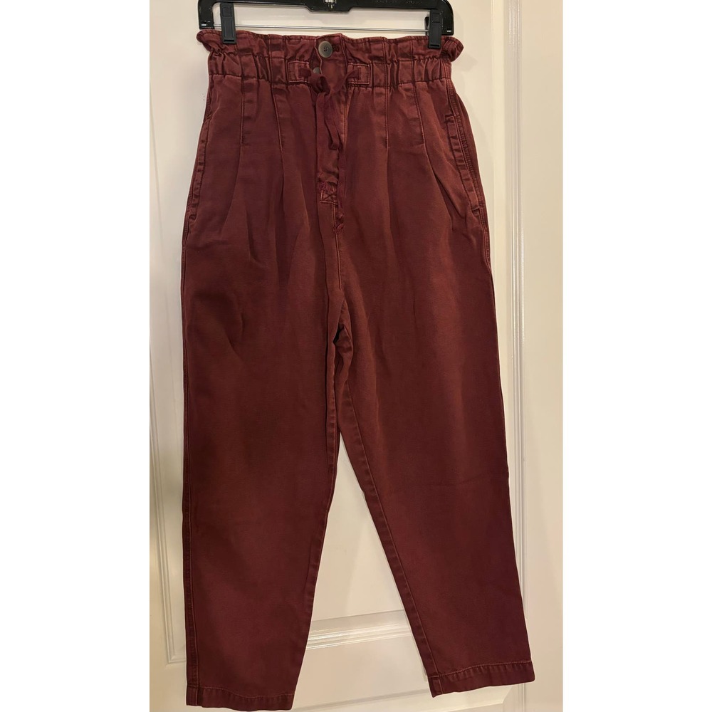 Free People Margate Pleated Trousers Maroon Size Small Women’s EUC